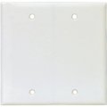Eaton Wiring Devices Wallplate, 8 in L, 14 in W, 2 Gang, Polycarbonate, White, HighGloss, Box Mounting PJ23W